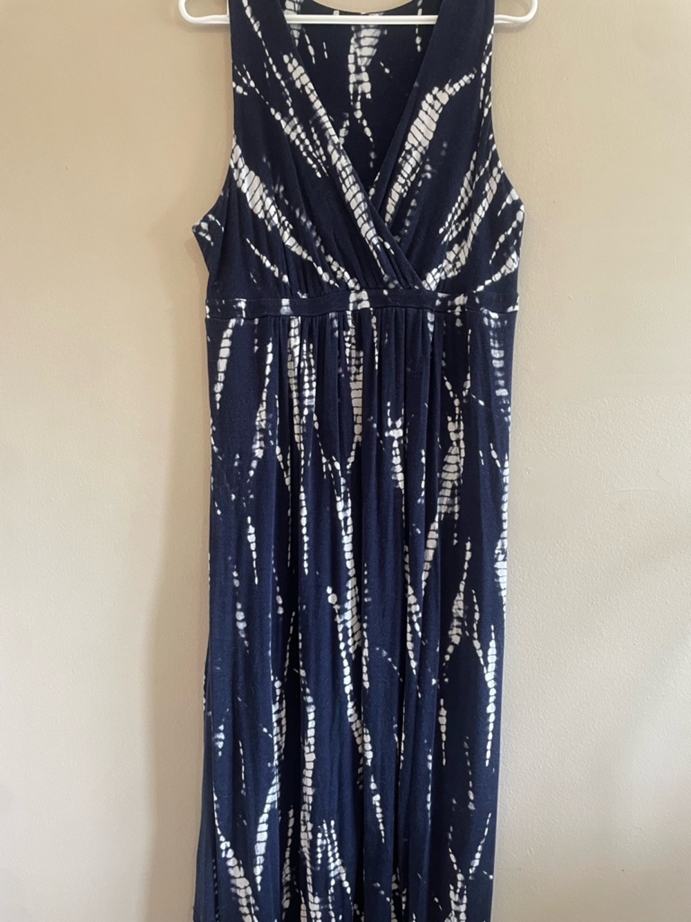Navy & White Tie-Dye Sleeveless Maxi Dress – Size XL GUC - Picture 6 of 12